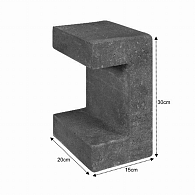 Lux U-element Zwart 15x20x30 [600100]