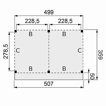 Lux Wand B Enkelzijdig Rabat Zwart Geïmpregneerd 224x228,5 [750081]